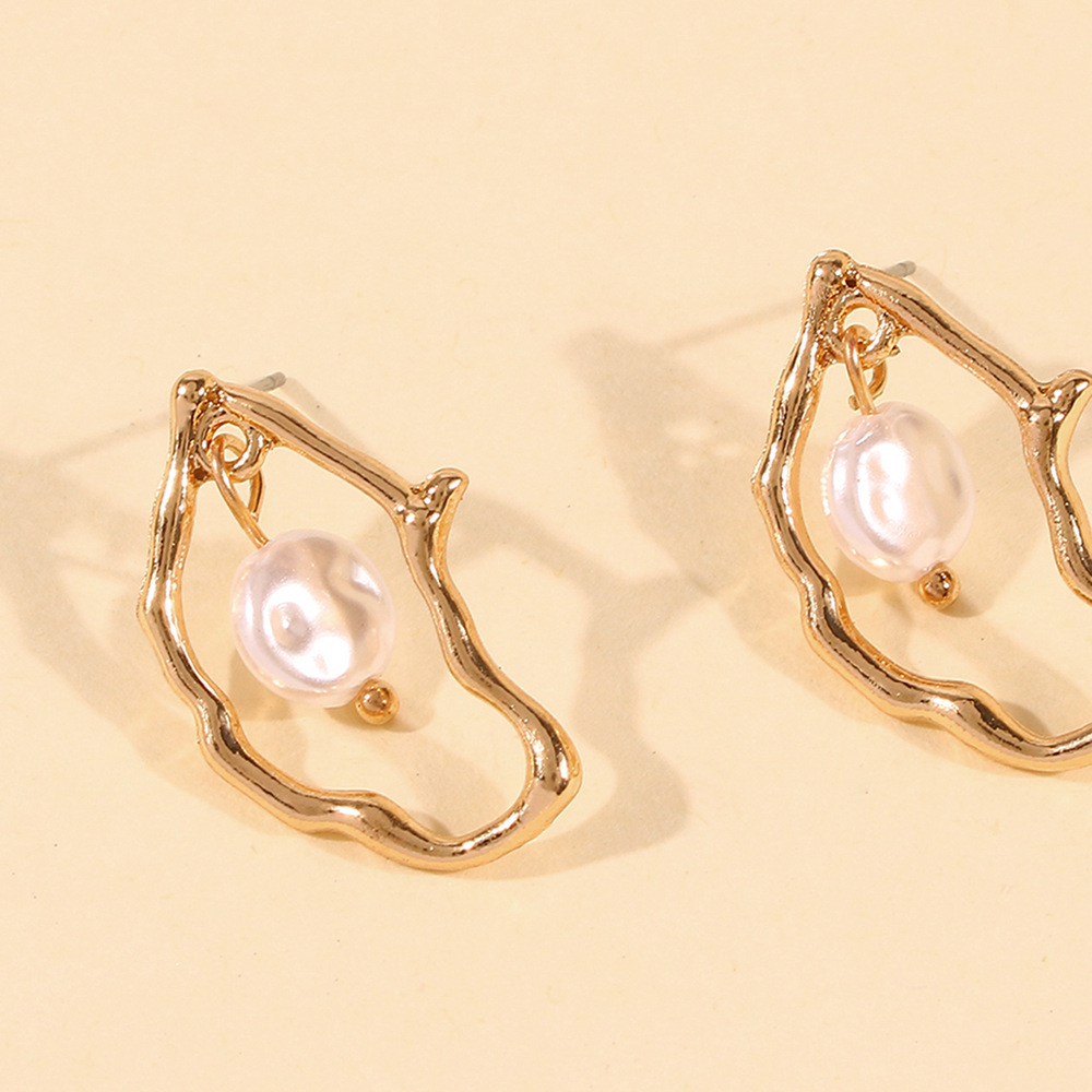 Irregular Pearl Earrings - Drop Pearl Earrings