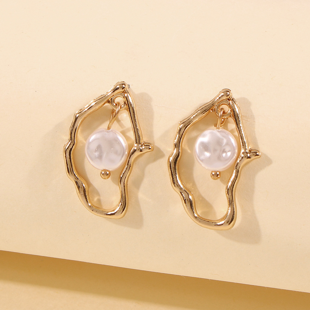 Irregular Pearl Earrings - Drop Pearl Earrings