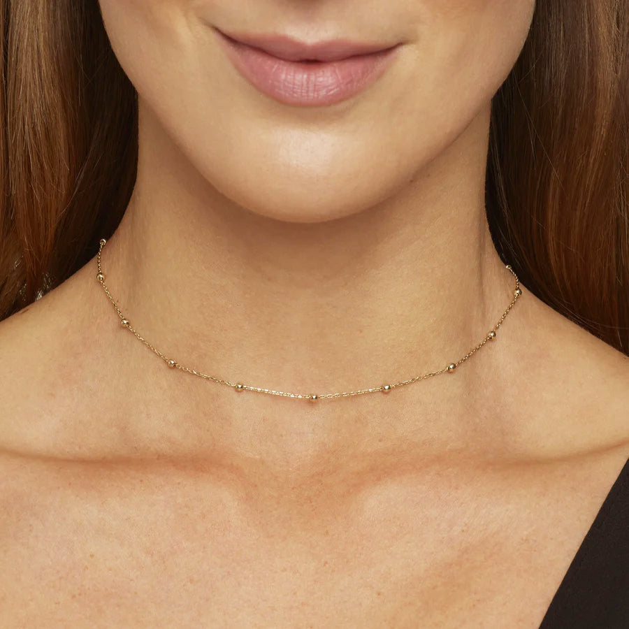 Inlaid Pearl Necklace - Round Pearl Necklace