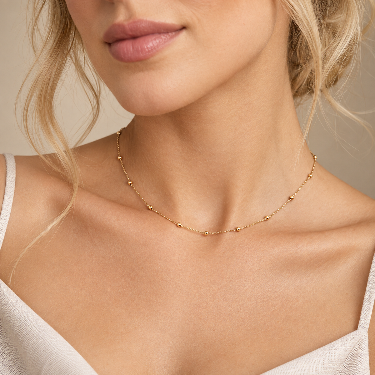 Inlaid Pearl Necklace - Round Pearl Necklace