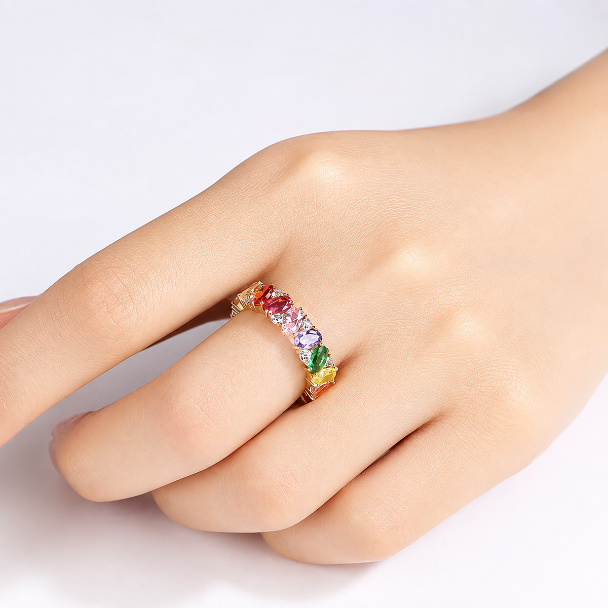 Colette – Rainbow Sparkle Statement Ring