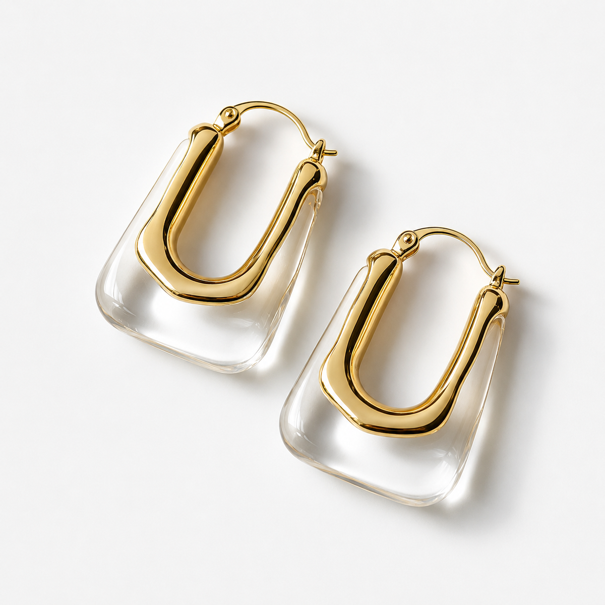 Mia - Clear Rectangular Hoops