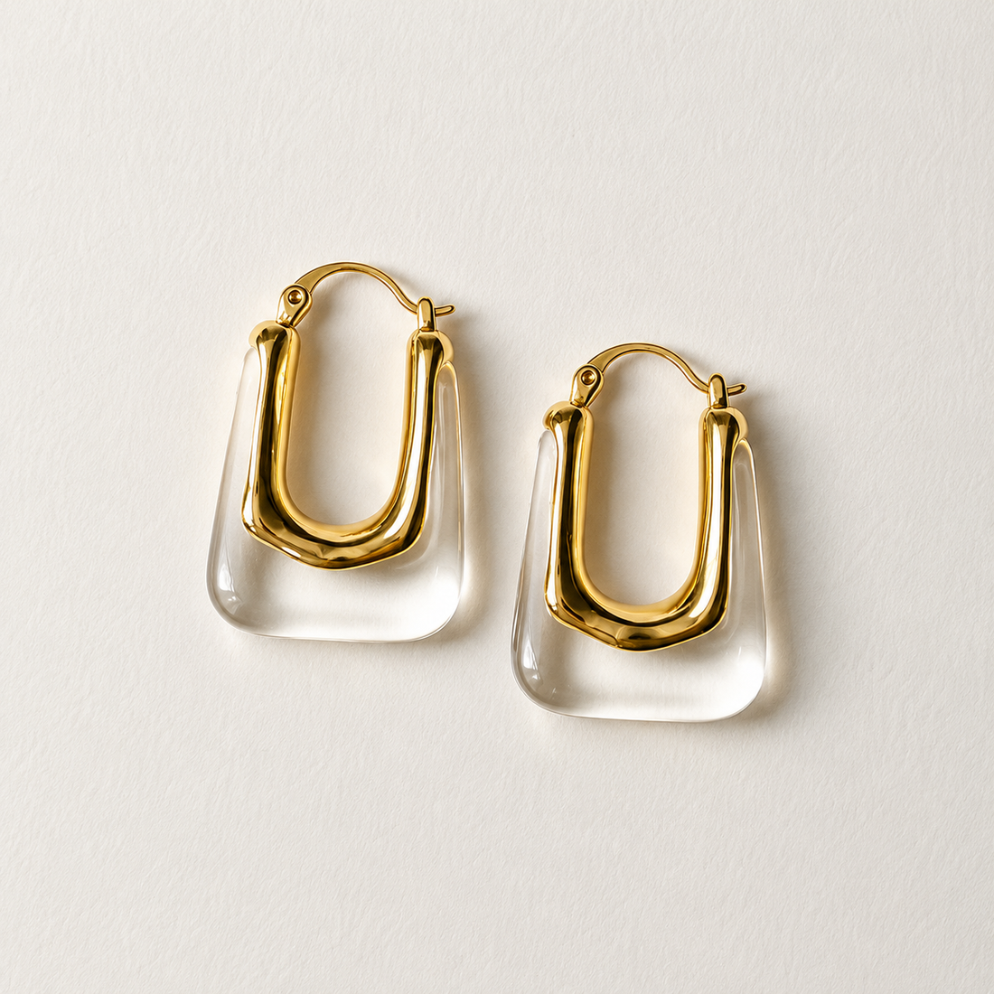 Mia - Clear Rectangular Hoops