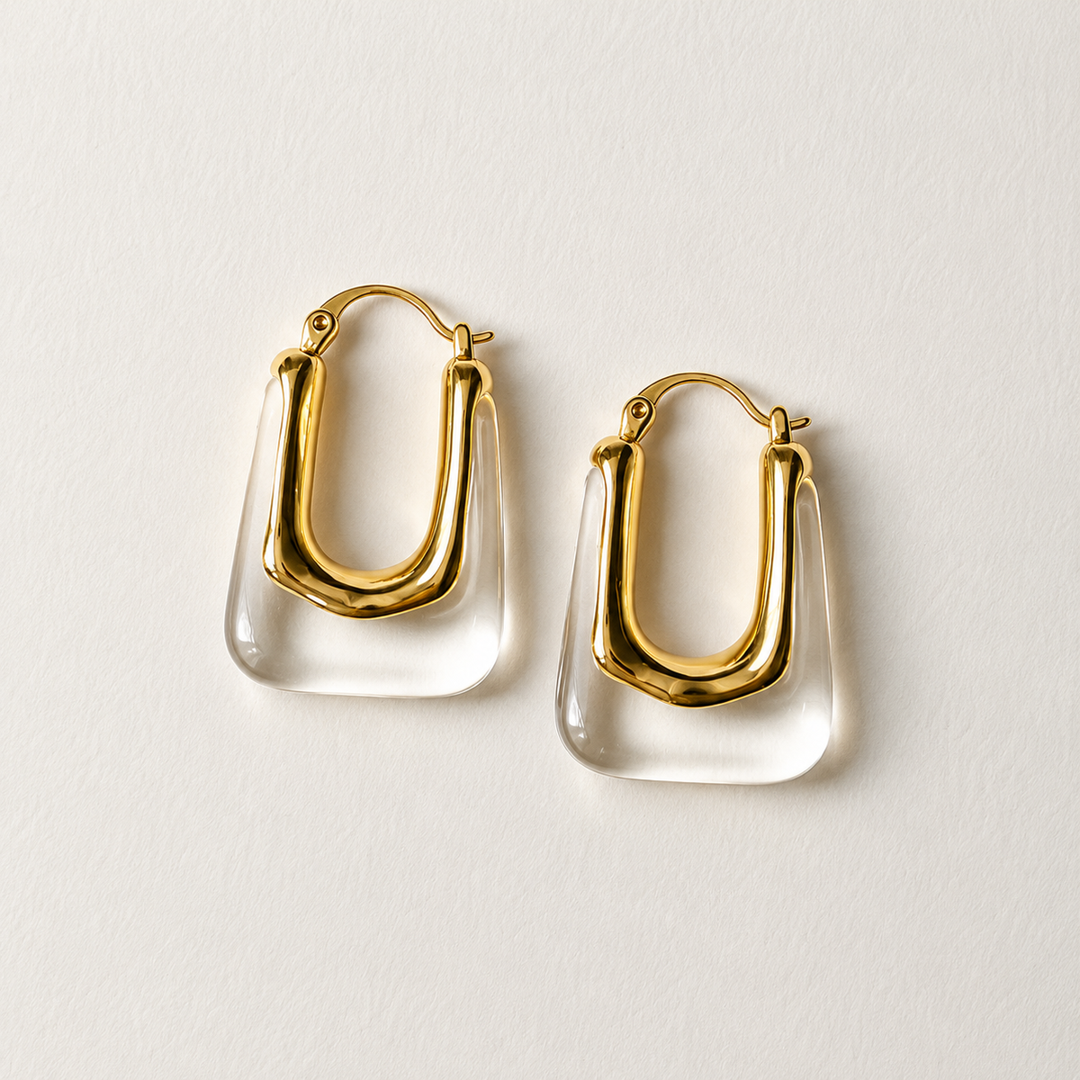 Mia - Clear Rectangular Hoops