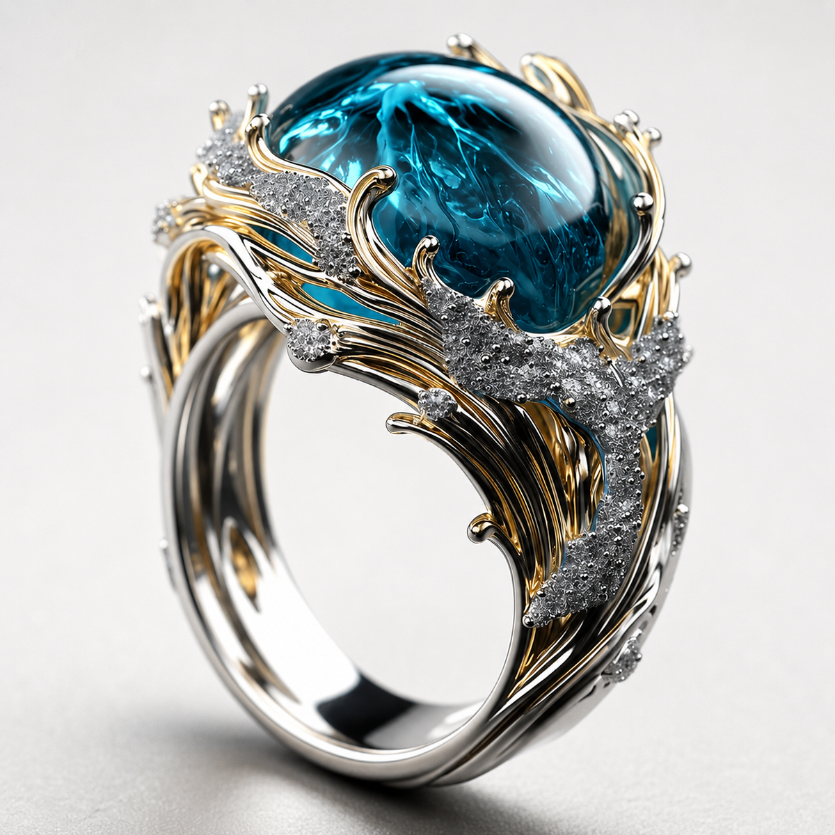 Selena – Vintage Oceanic Crystal Ring