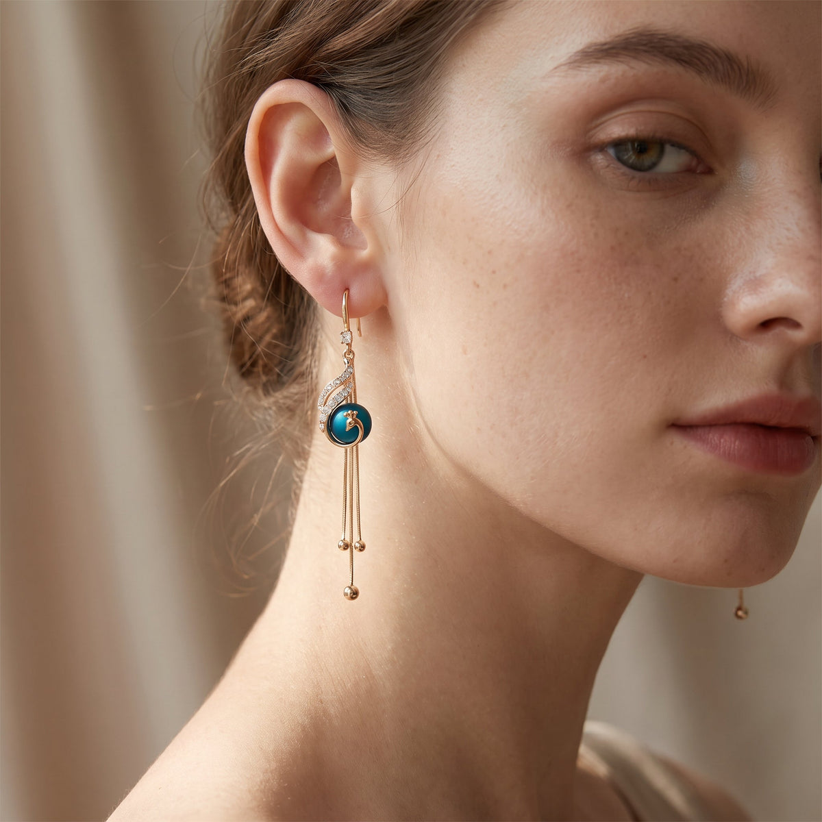 Sheynn – Festive Earrings with Blue Pearls