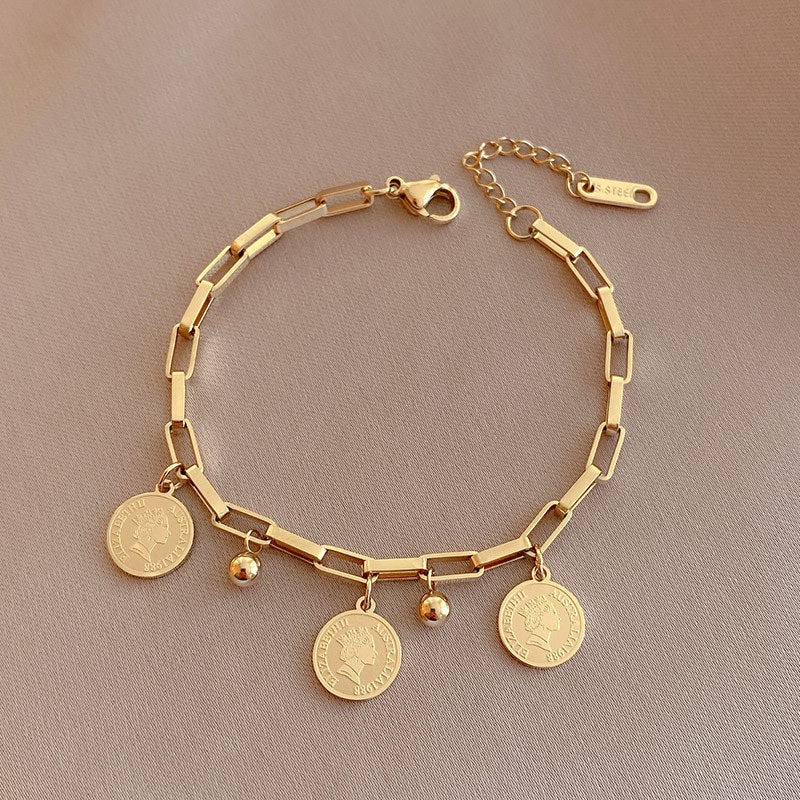Maja – Adjustable Bracelet with Gold Coins