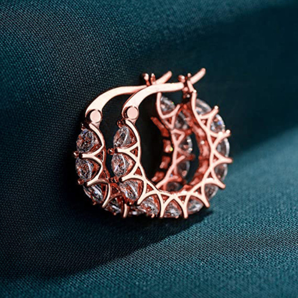 Zirconia hoop earrings - Diamond charm hoops