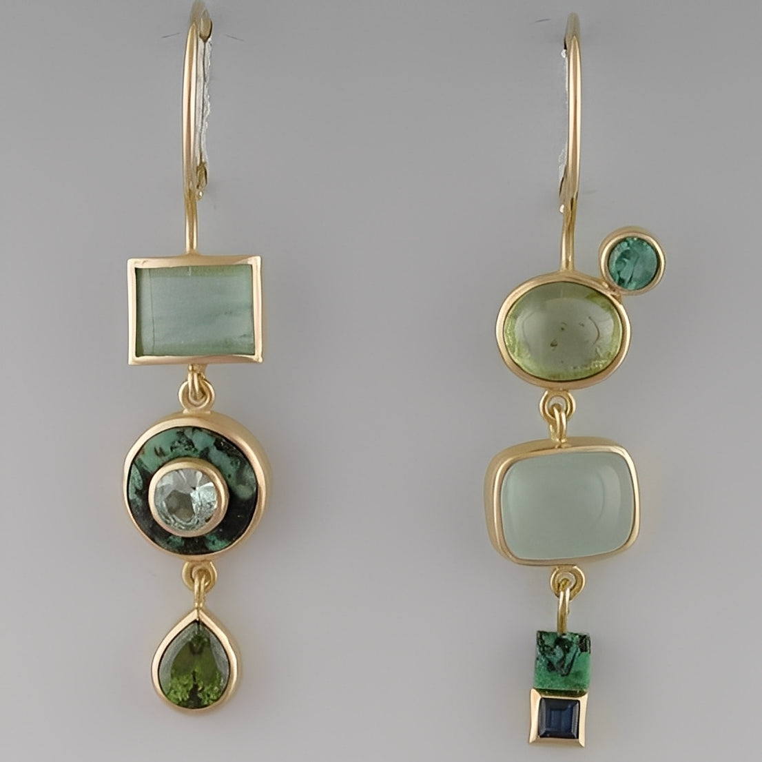 Nadia – Retro Green Drop Earrings