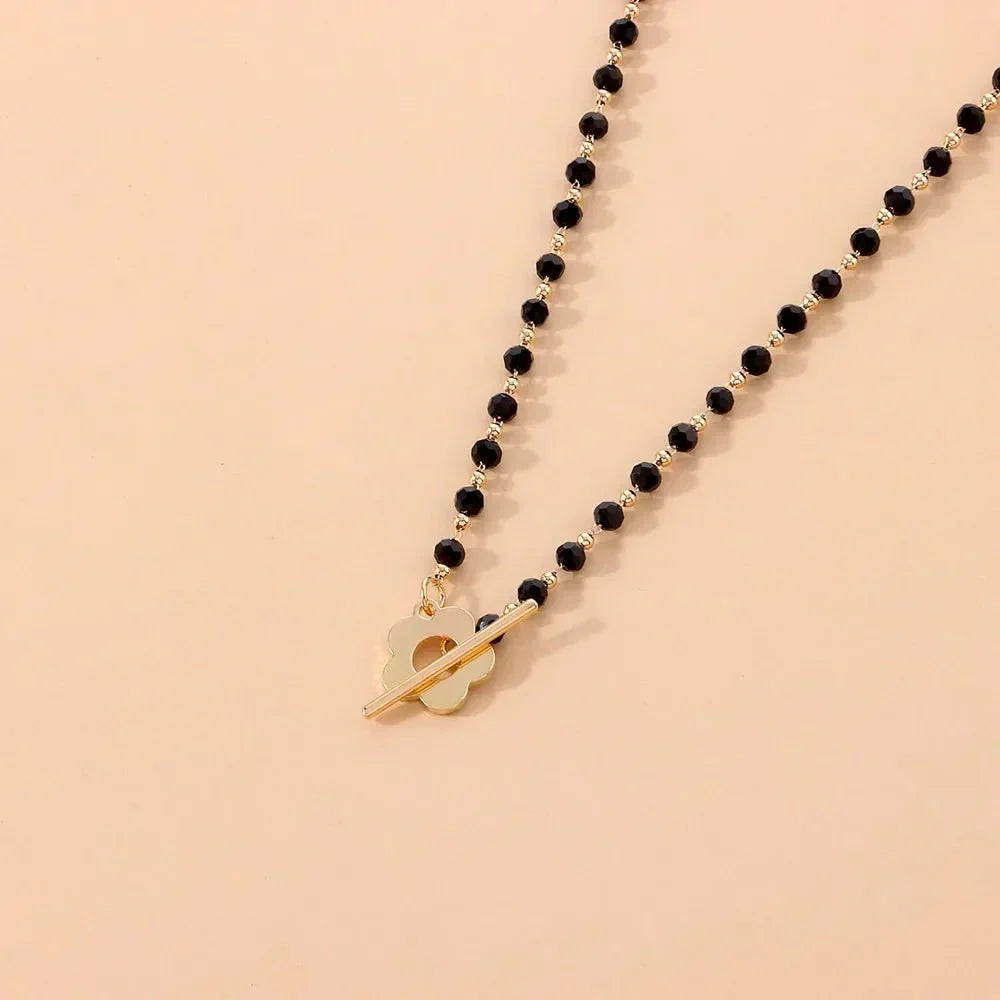 Naya - Floral Choker Necklace with Flower Clasp