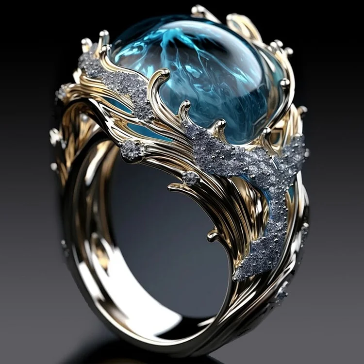 Selena – Vintage Oceanic Crystal Ring