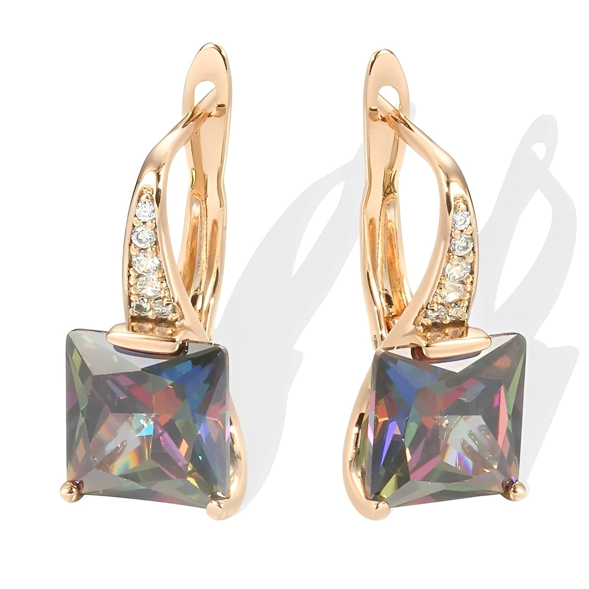 Celina – Gold hoops with colored zirconias