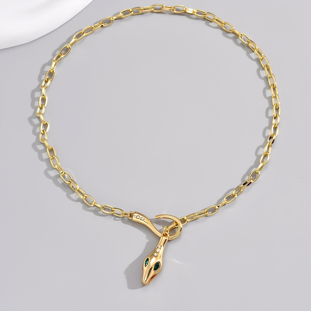 Celia – Snake Chain Necklace with Rhinestones