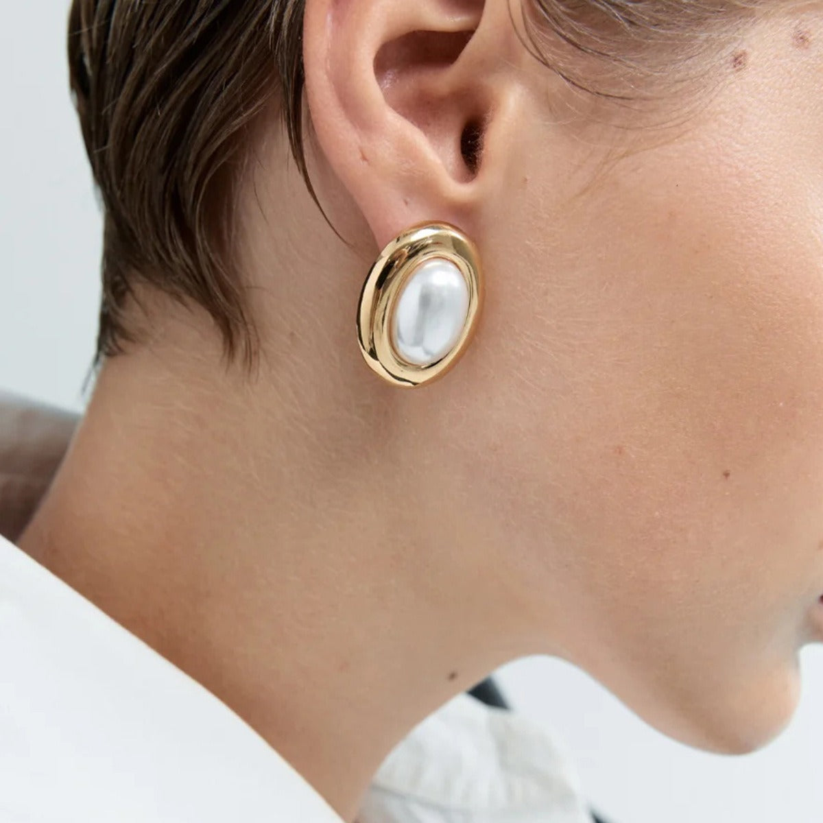 Colette – Vintage pearl stainless steel earrings