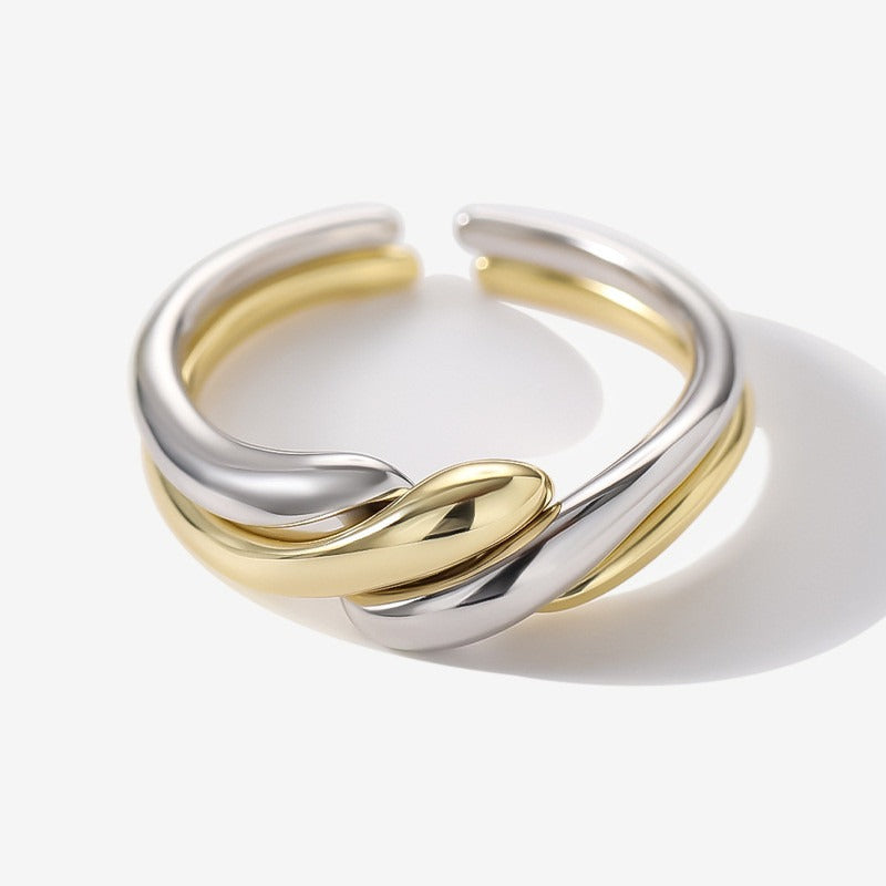 Elaine – S925 Silver Ring with Irregular Water Wave