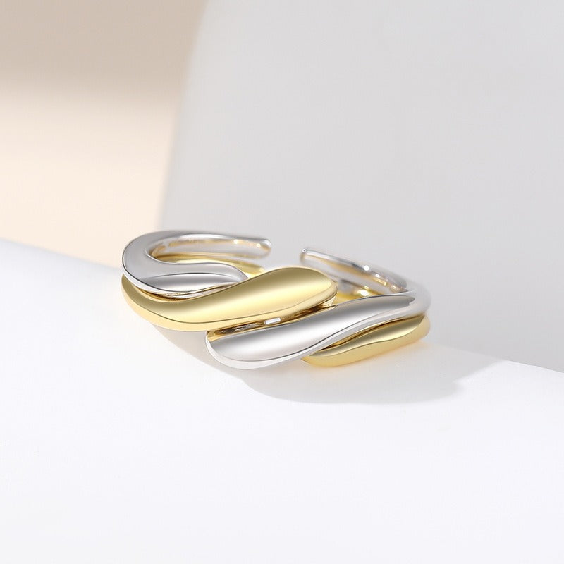 Elaine – S925 Silver Ring with Irregular Water Wave