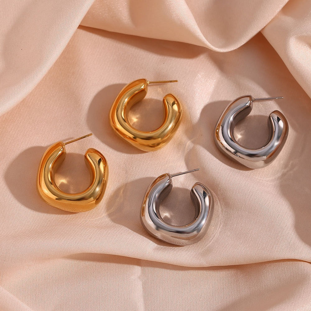 Amandine – Thick stainless steel hoops