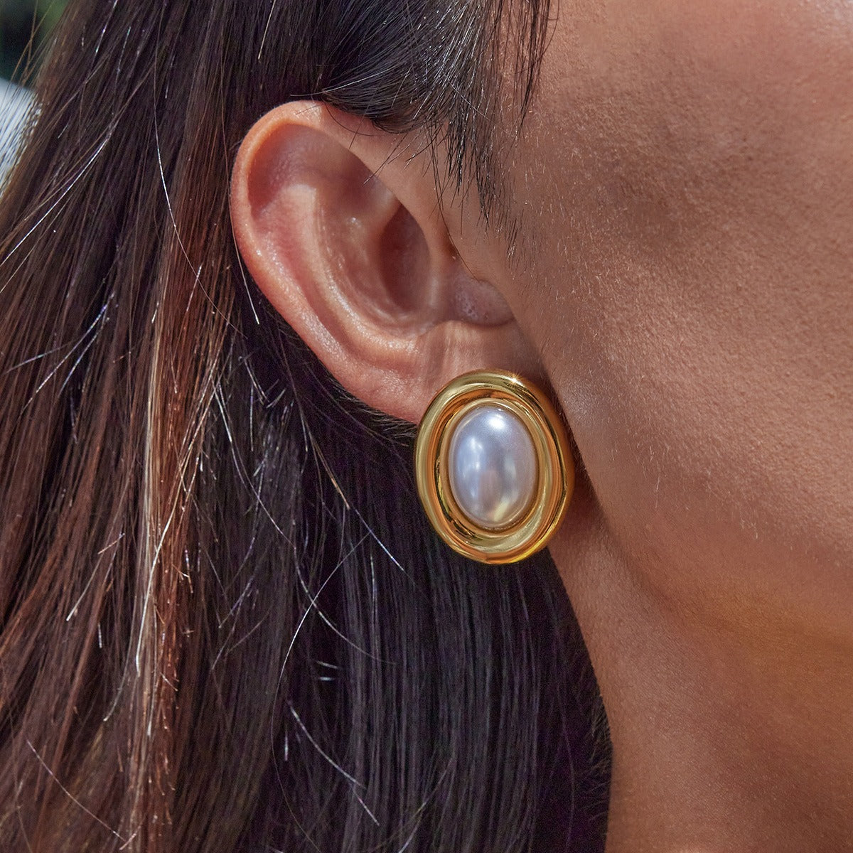 Colette – Vintage pearl stainless steel earrings