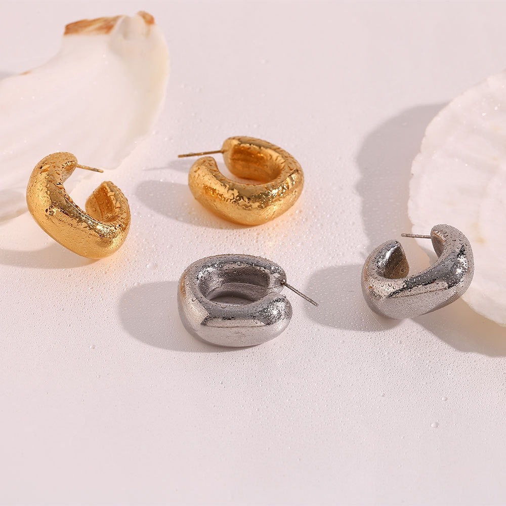 Amandine – Thick stainless steel hoops