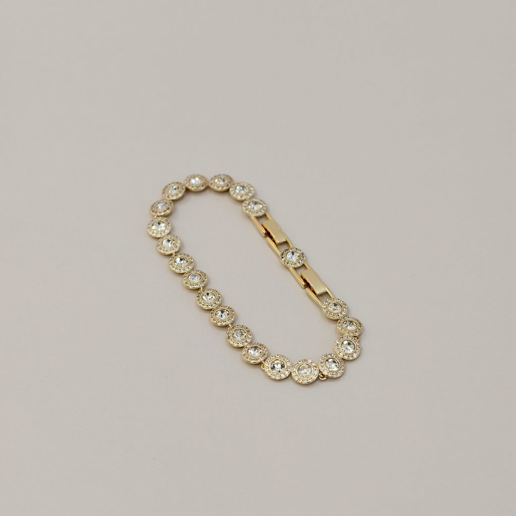 Victoria – Necklace and bracelet with shiny round button