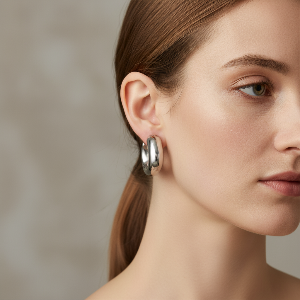 Amandine – Thick stainless steel hoops
